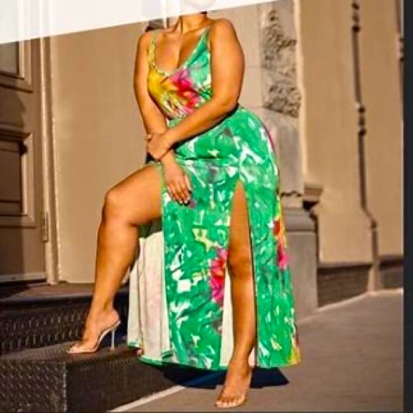 Kaylee Green Tie Dye Maxi Dress - Picture 3 of 7